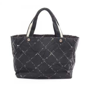 CHANEL Black Canvas Tote Bag